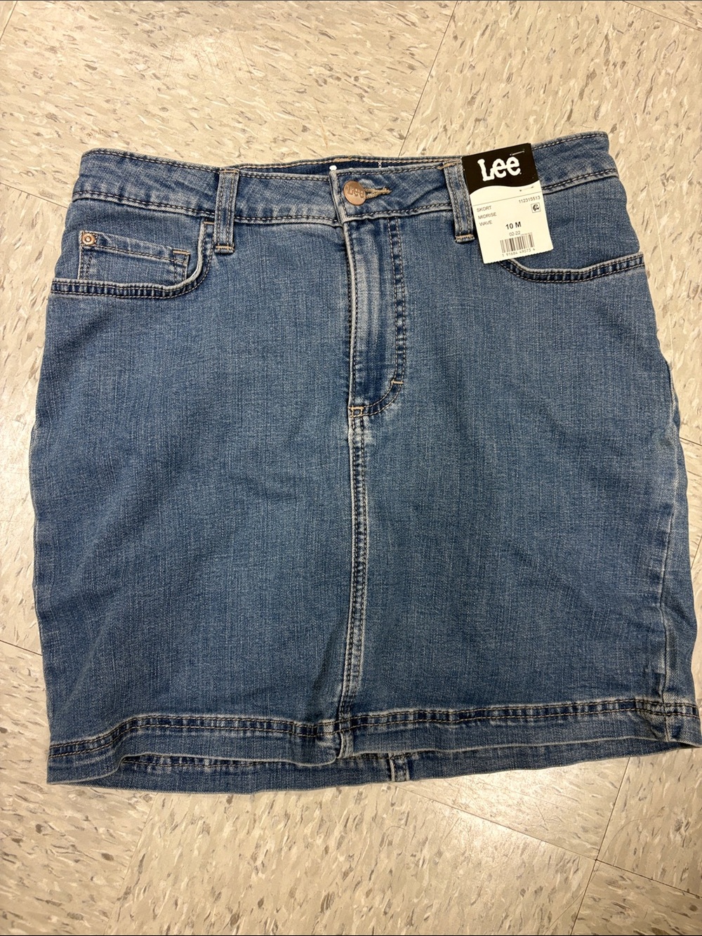 Lee Medium Blue Denim Mini Skirt with Built in Shorts